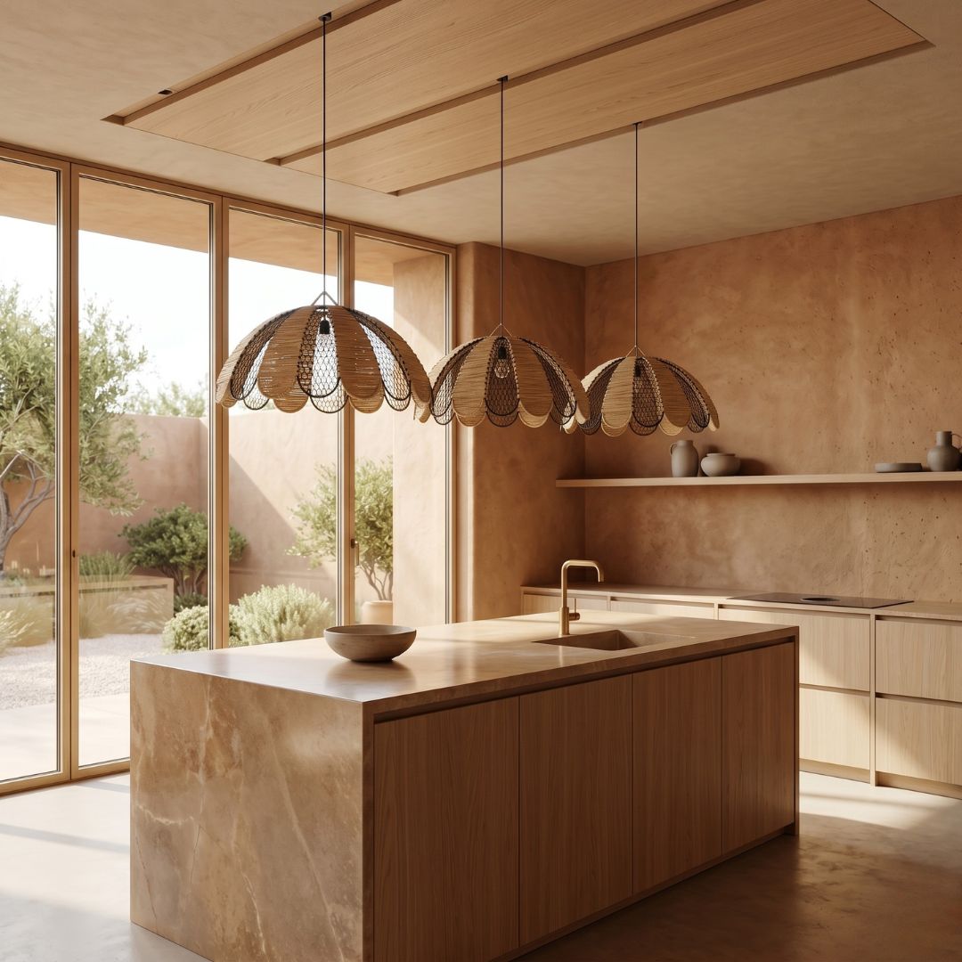 Merzouga Scalloped Raffia Pendant Light