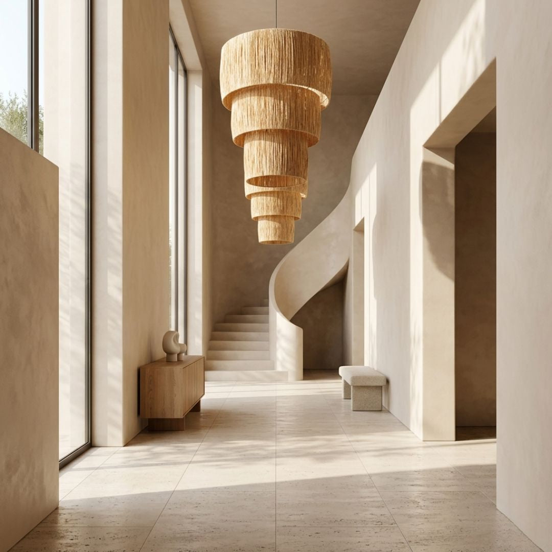 Nael Tiered Raffia Table Lamp
