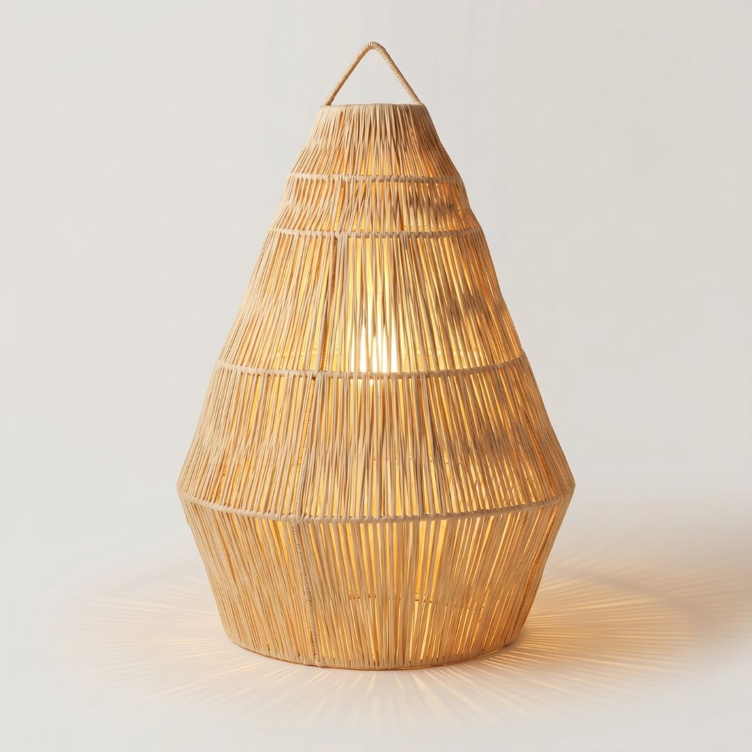 Tapered Raffia Floor & Pendant Light