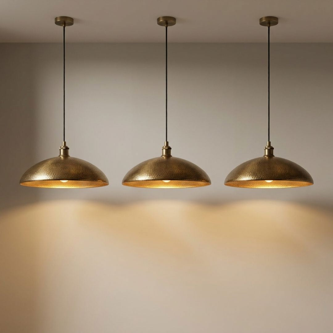 Aurelius Hammered Brass Pendant Light