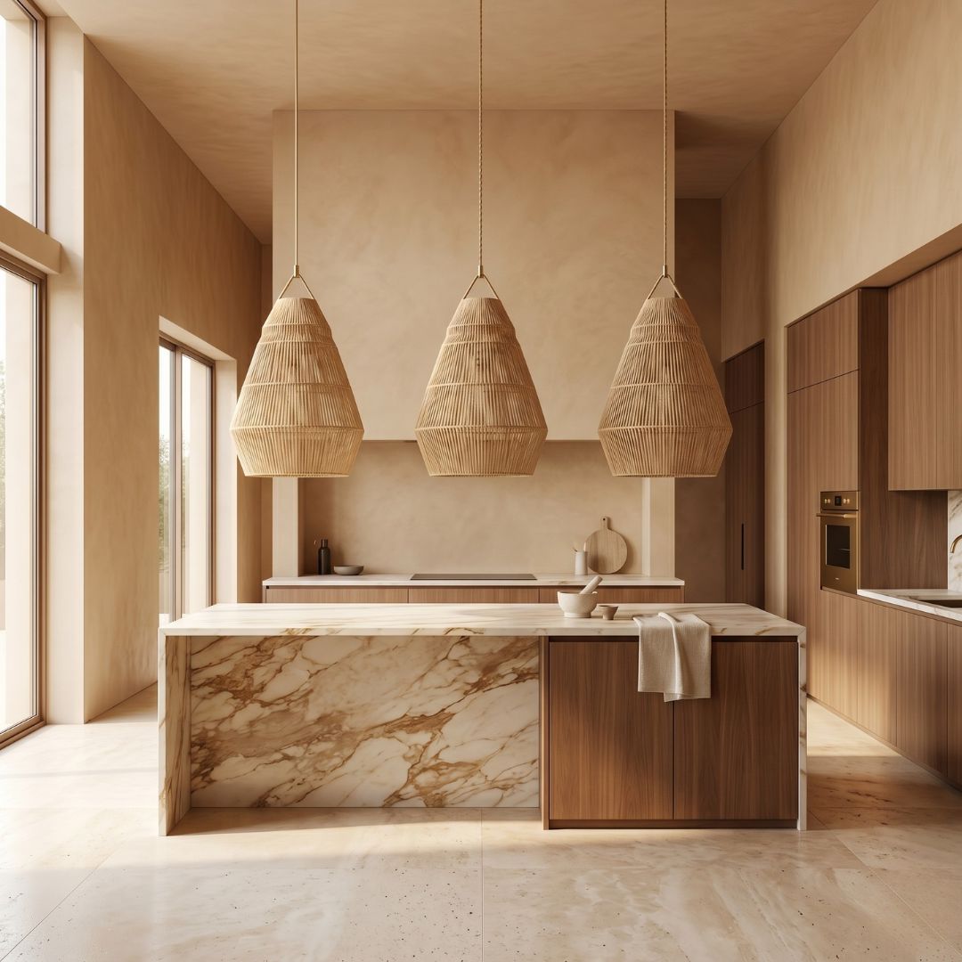 Tapered Raffia Floor & Pendant Light