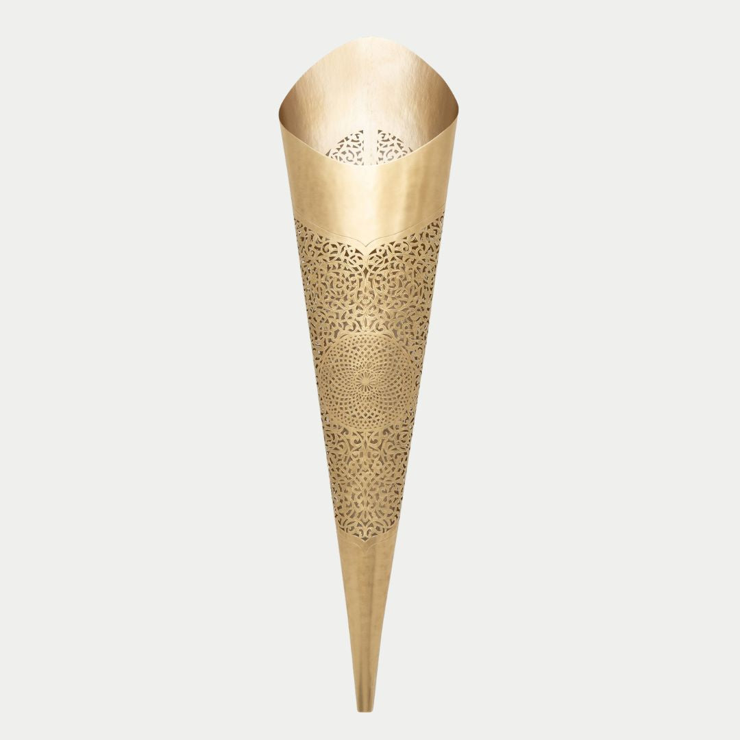 Hand-Etched Brass Torch Sconce