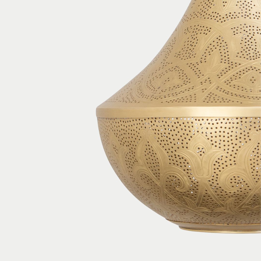 Inara : Hand-Etched Moroccan Brass Pendant Light