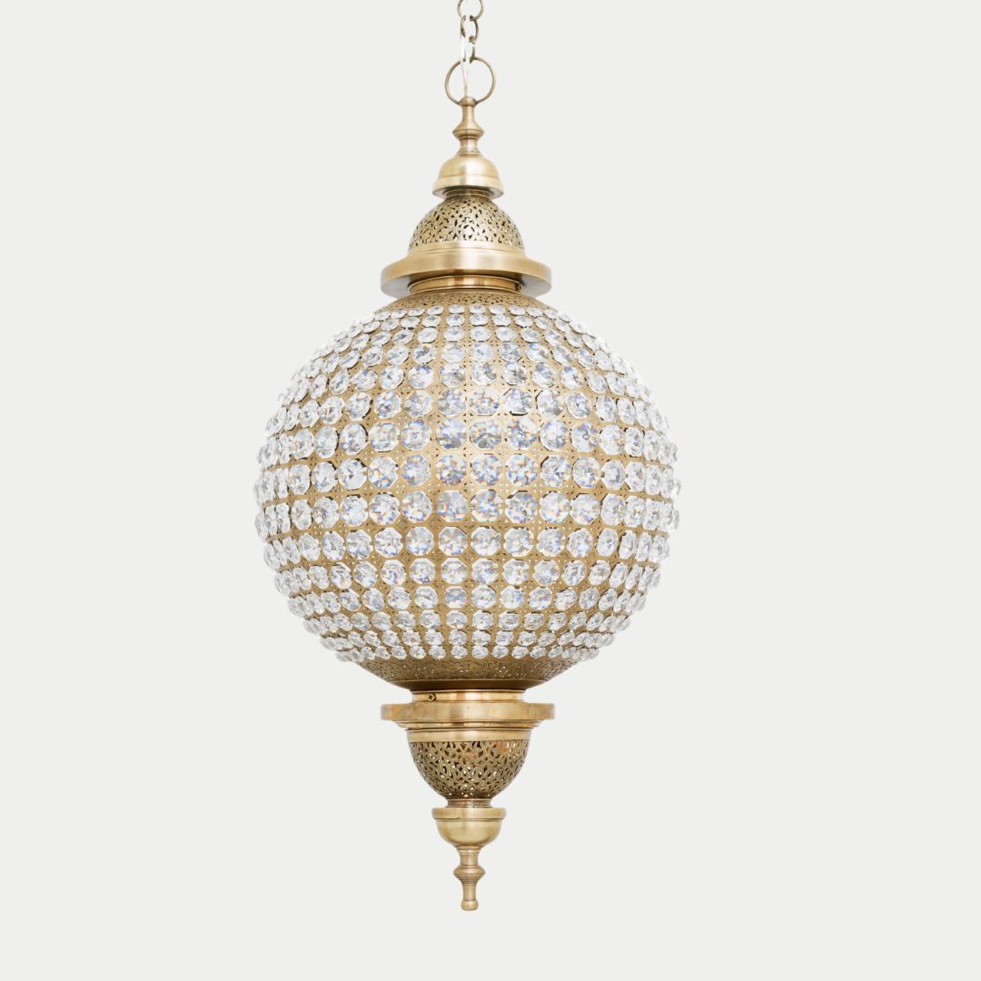Ella : Hand-Pierced Silver Medallion Ovoid Pendant Light