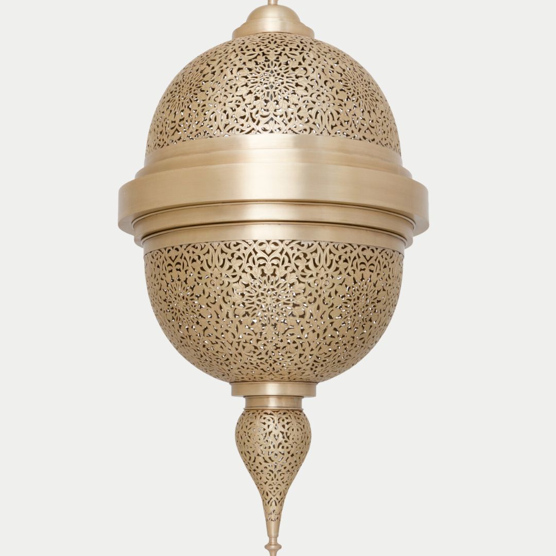 Soraya : Hand-Etched Moroccan Brass Globe Pendant