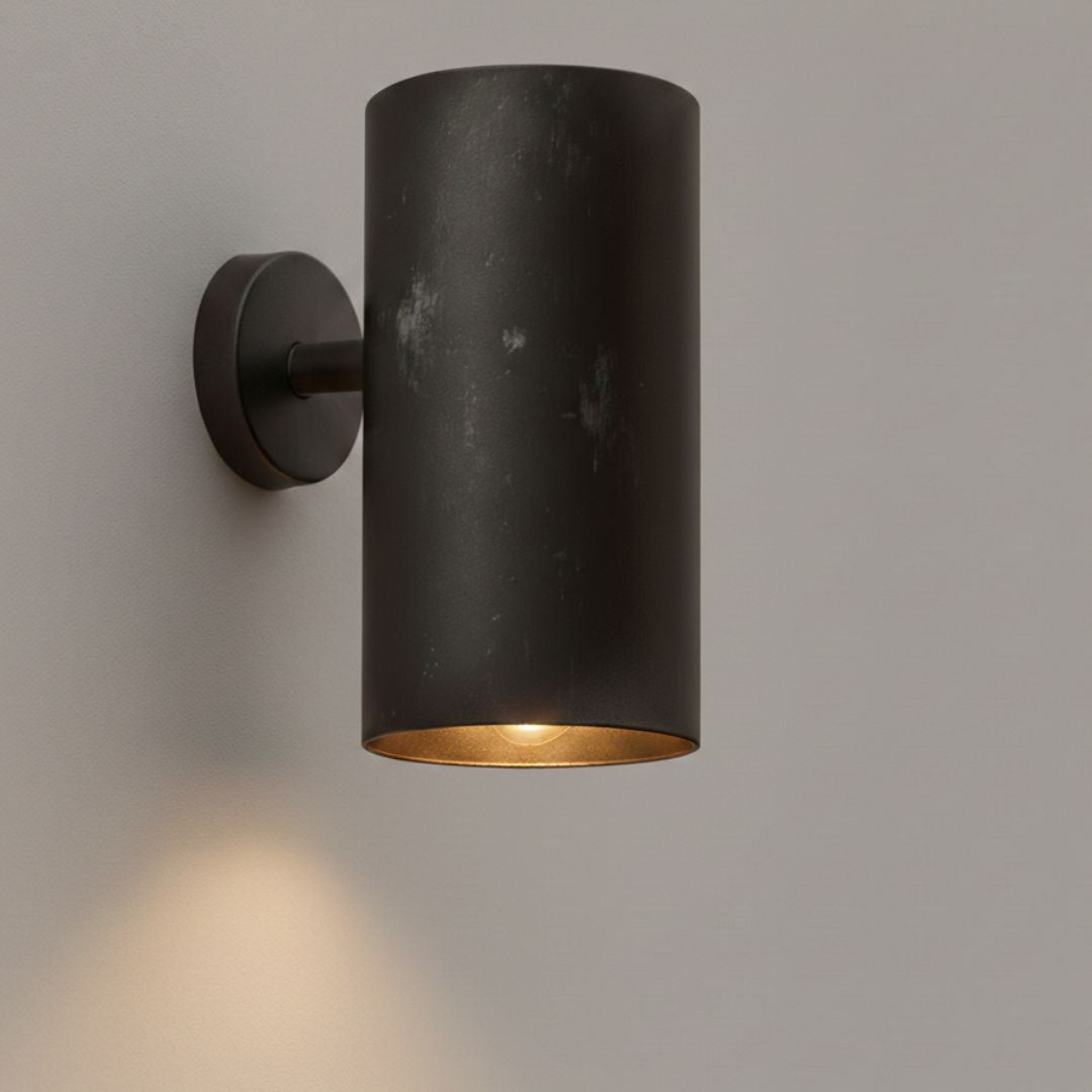 Clarissa : Matt Black Cylindrical Wall Sconce