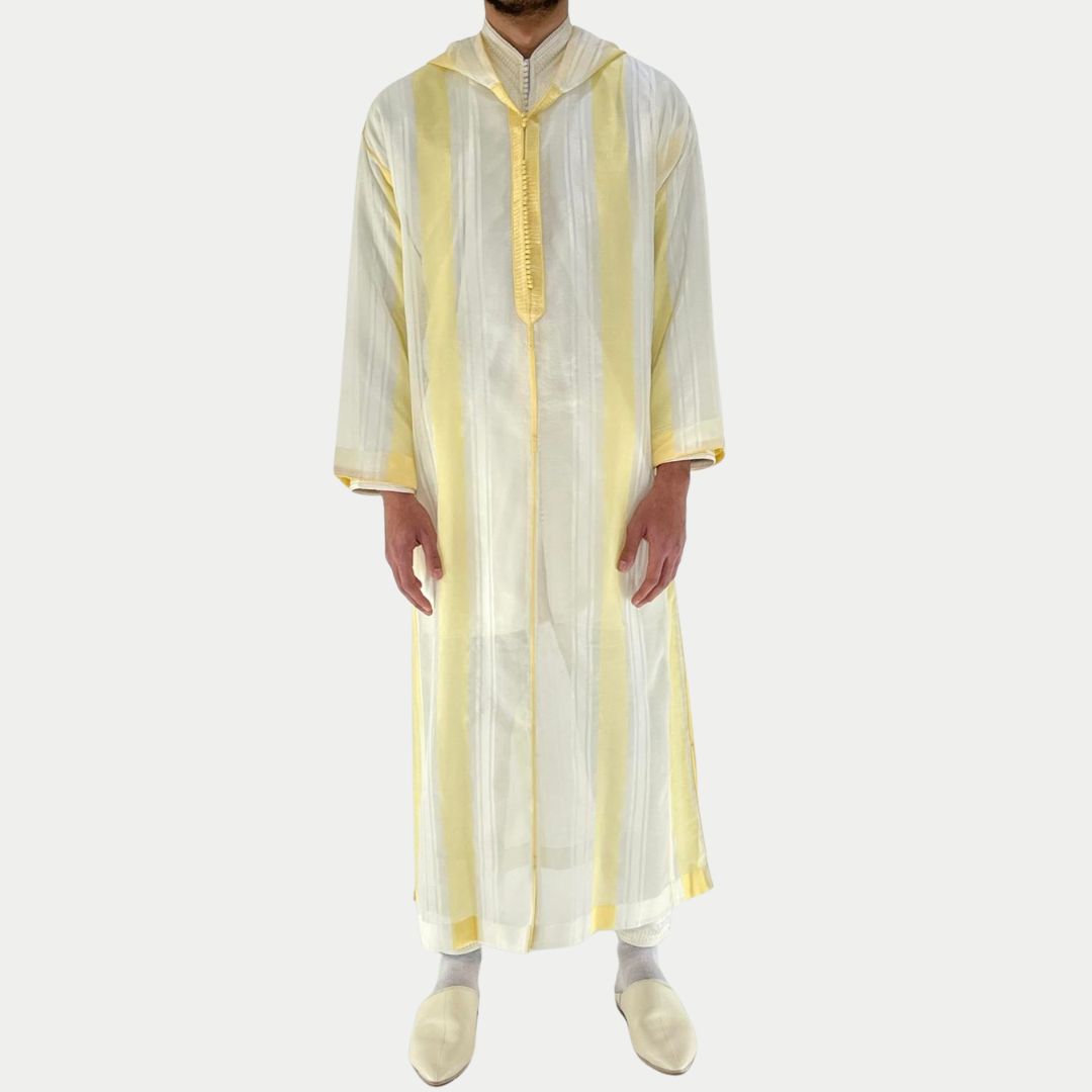 Handmade Yellow & Cream Djellaba