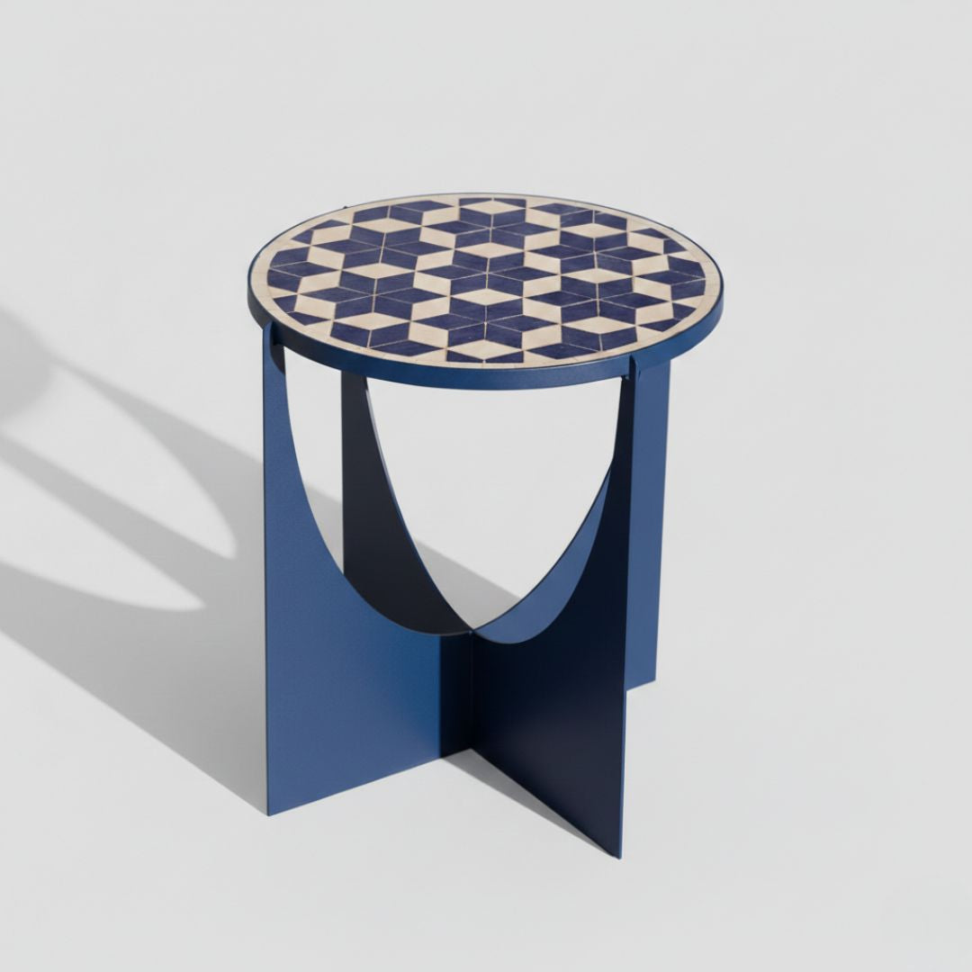 Tangier - Handmade Zellige Mosaic Tile Table – Moroccan side table