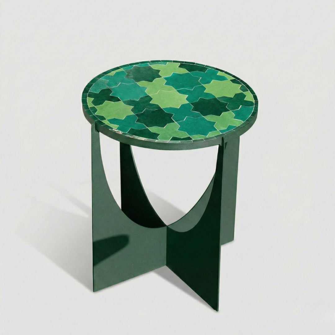Menara - Handmade Zellige Mosaic Tile Table – Moroccan side table