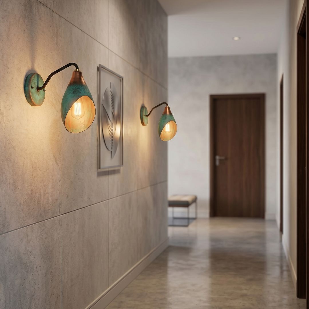 Teardrop Oxidized Copper Wall Sconce