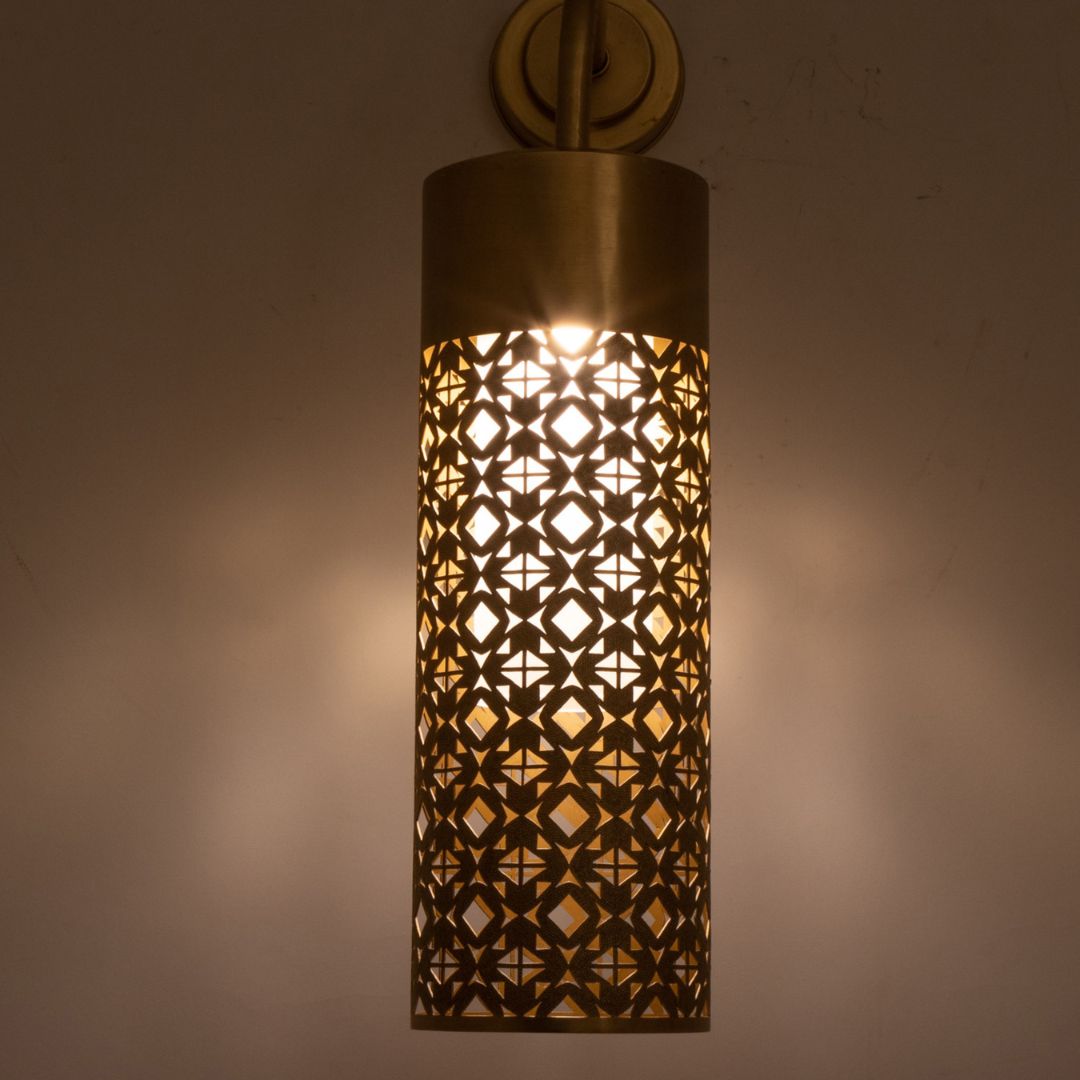 Contemporary Geometric Brass Sconce