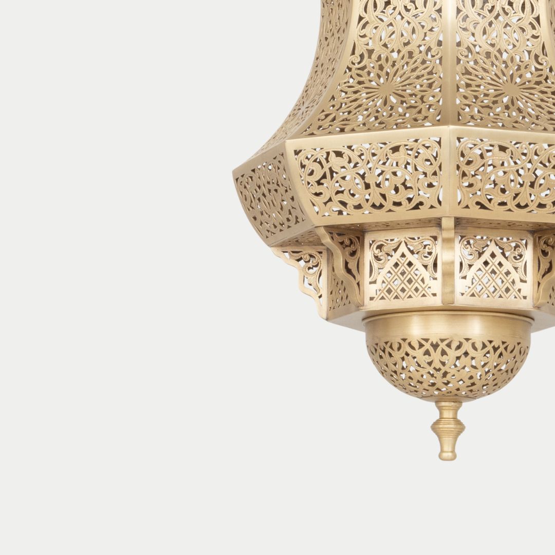 Noumidia : Hand-Etched Brass Moroccan Lantern