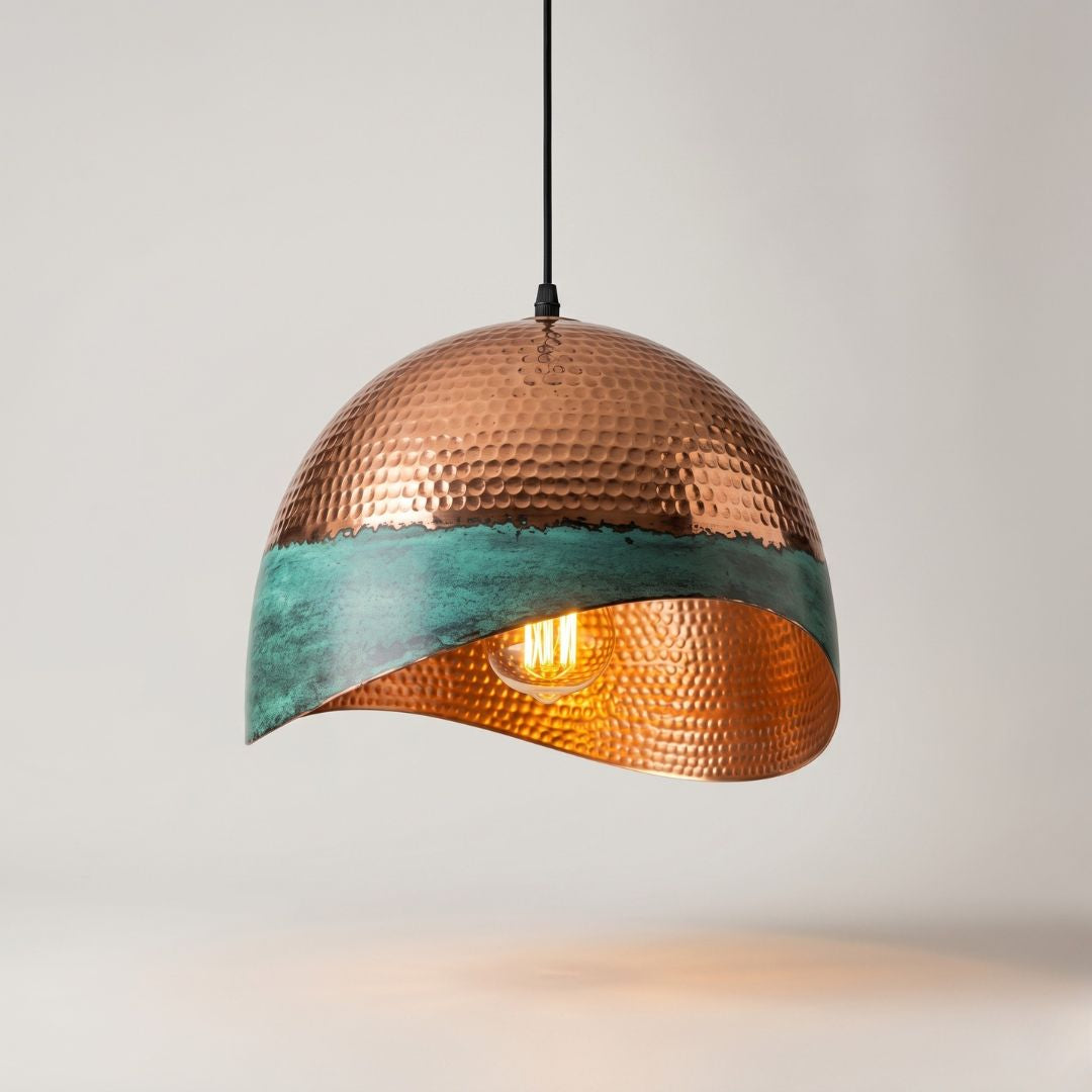 Hand-Hammered "Horizon" Dome Pendant