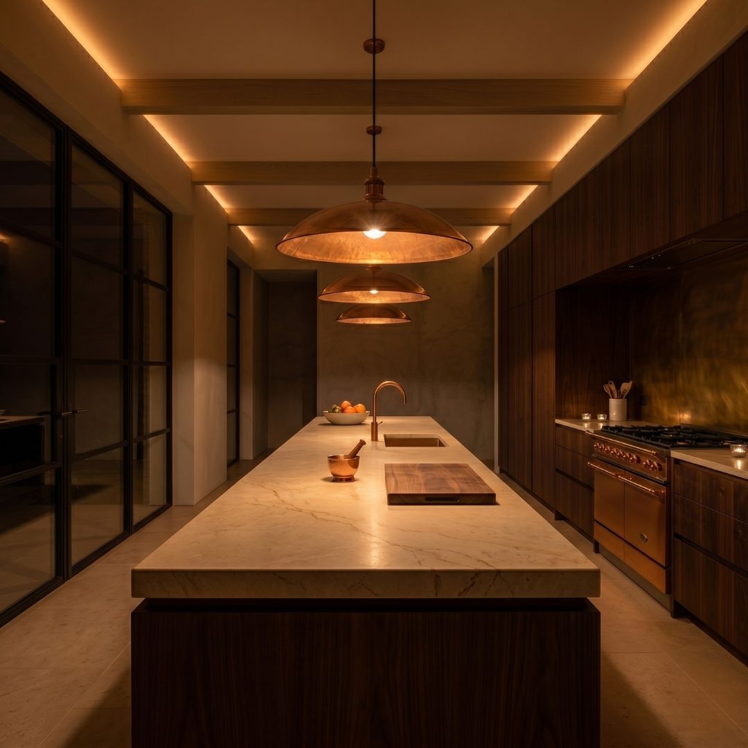 Hand-Hammered Solid Copper Pendant Light