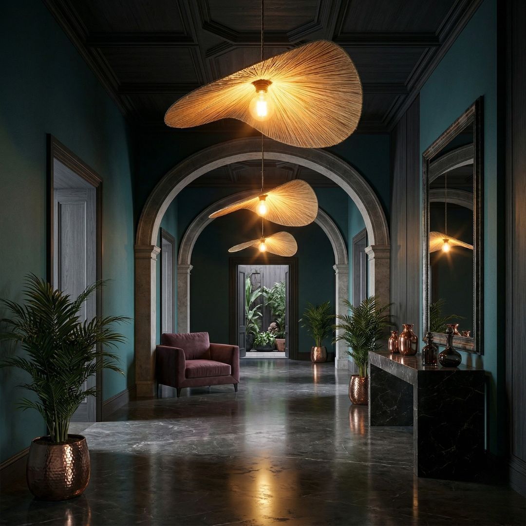 Maya Organic Woven Rattan Pendant Light