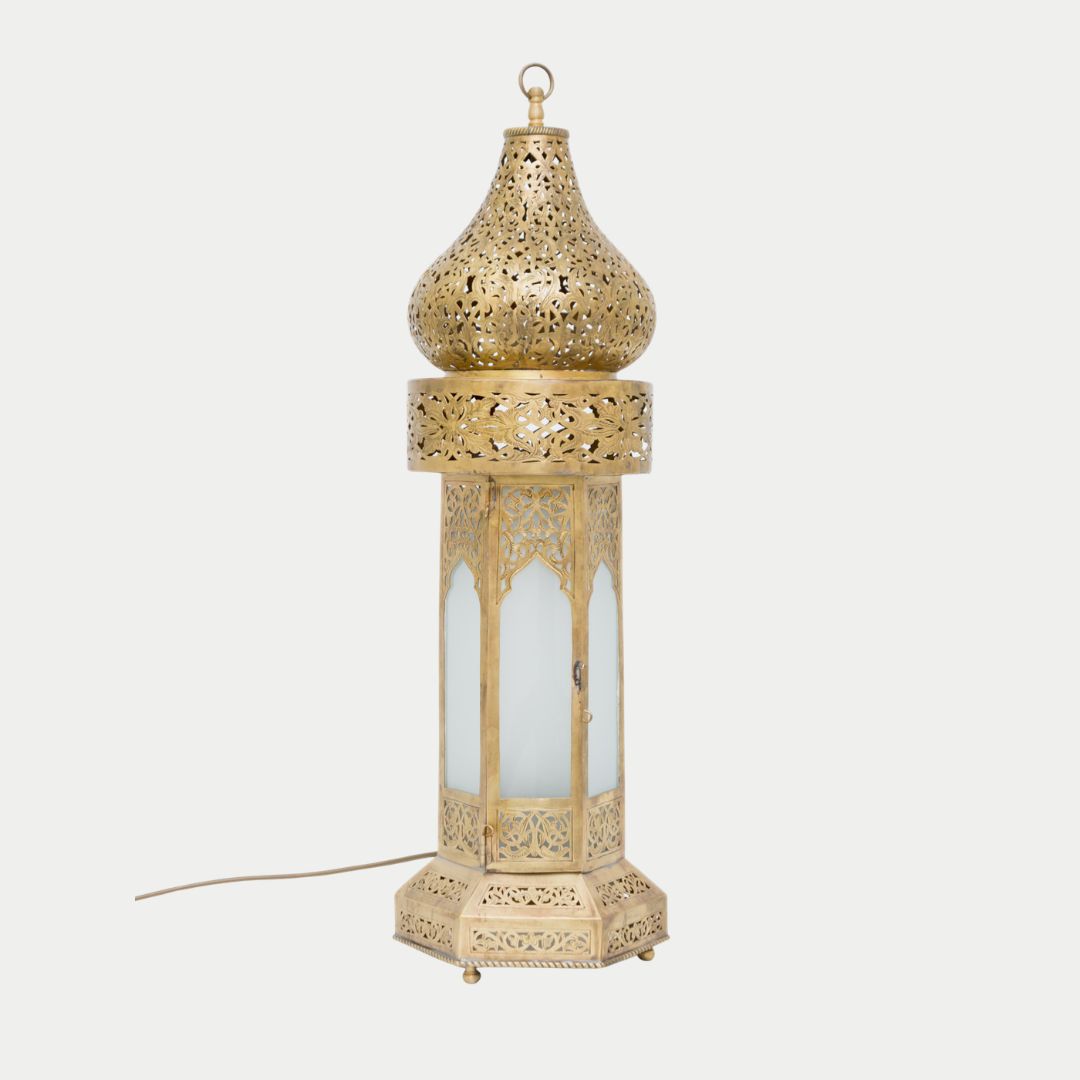 Towering Artisan Brass Lantern