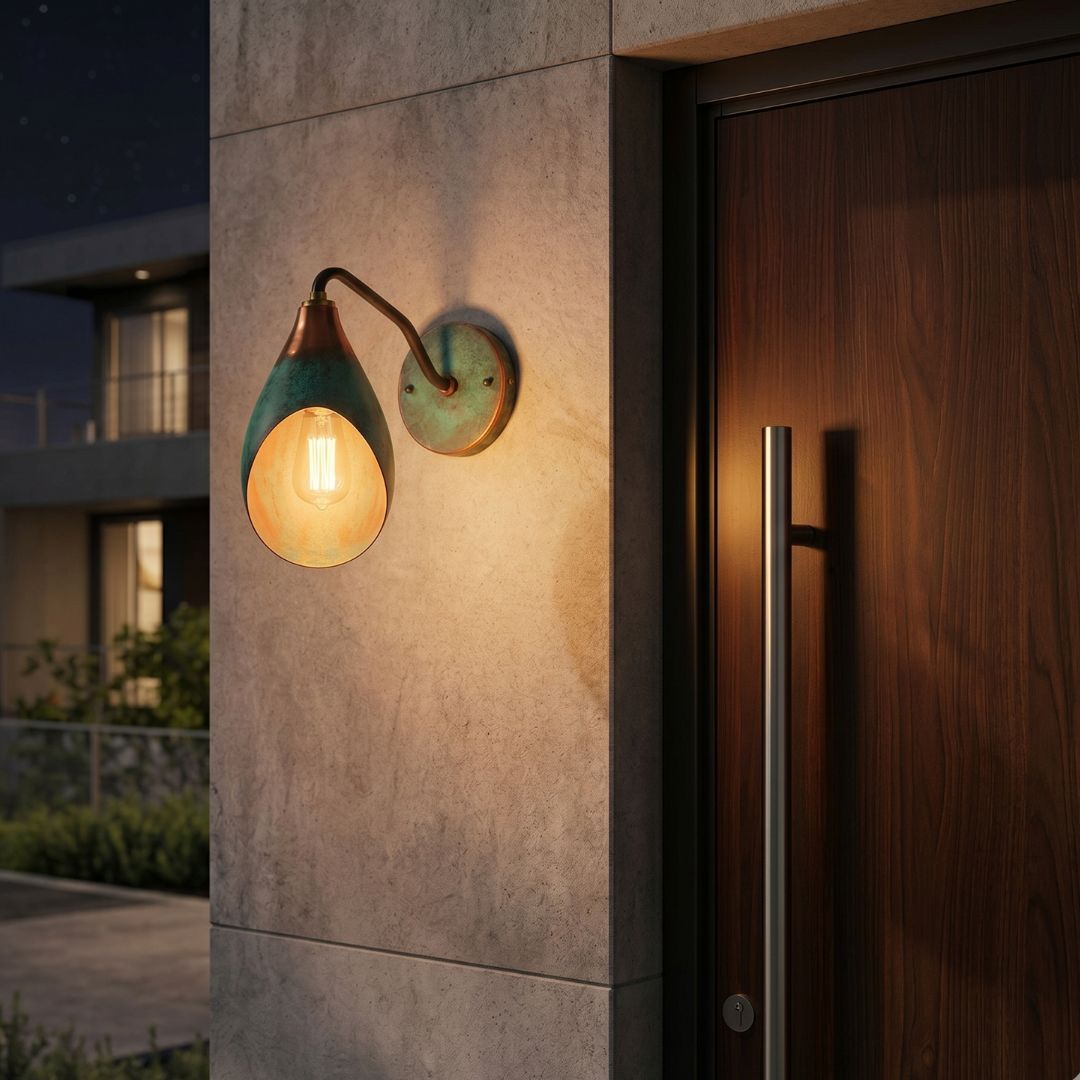 Teardrop Oxidized Copper Wall Sconce