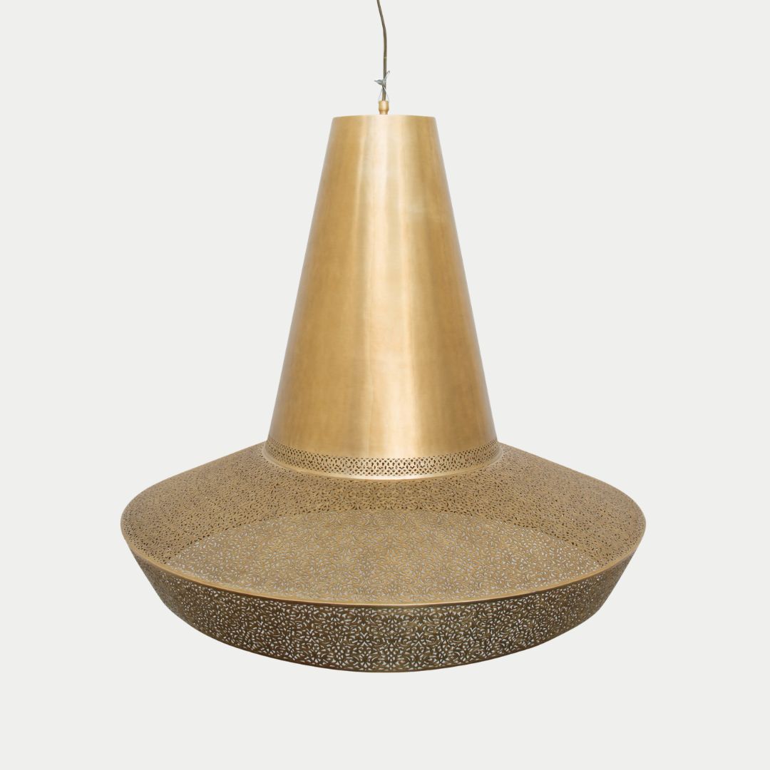 Jawhara : Hand-Etched Brass Pendant Light