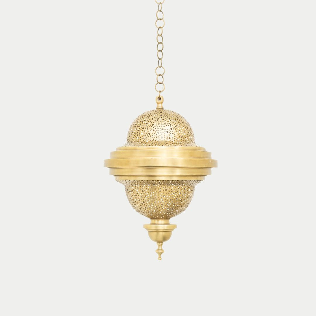 Mervat : Handcrafted Moroccan Perforated Brass Pendant Light