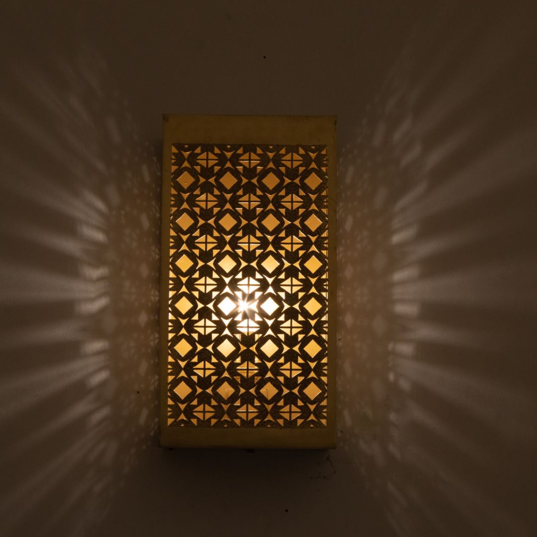 Handcrafted Moroccan Brass Wall Sconce