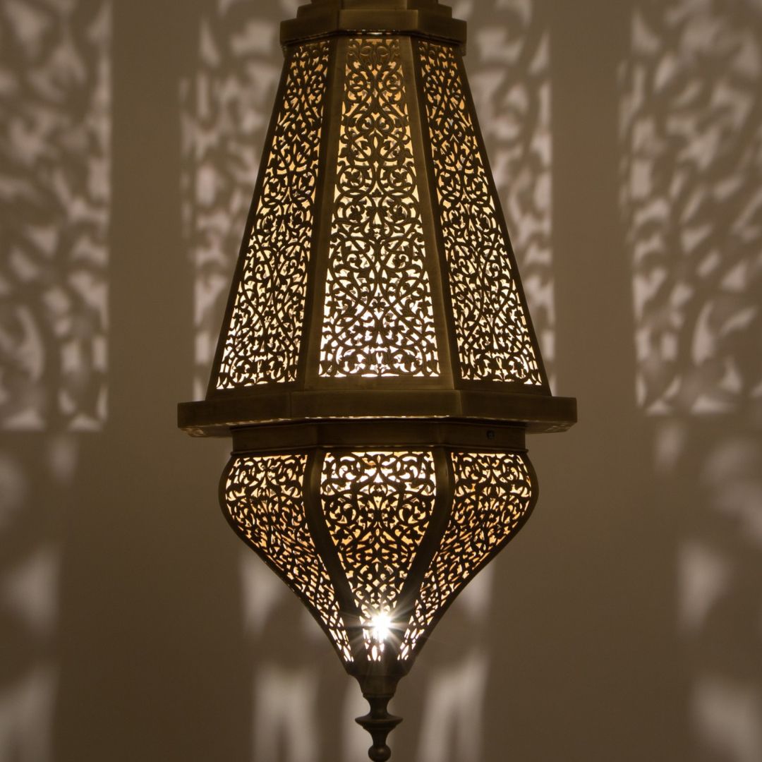Seraje : Tapered Moroccan Brass Chandelier