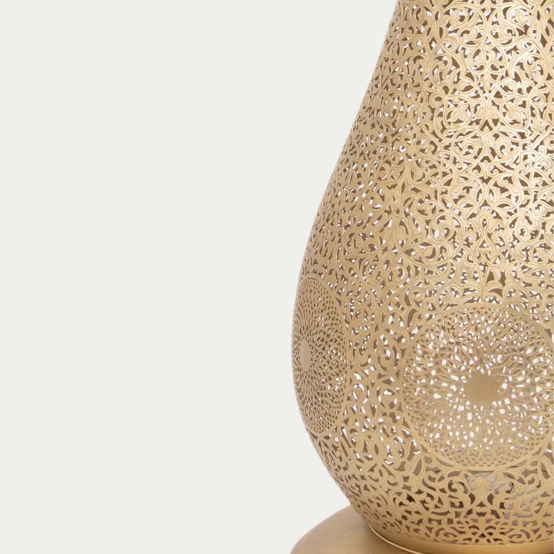 Mareya : Hand-Etched Moroccan Brass Floor Lamp