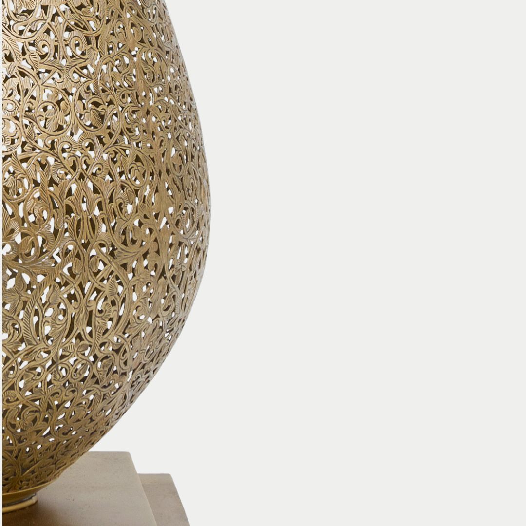 Hand-Pierced Brass Table Lamp