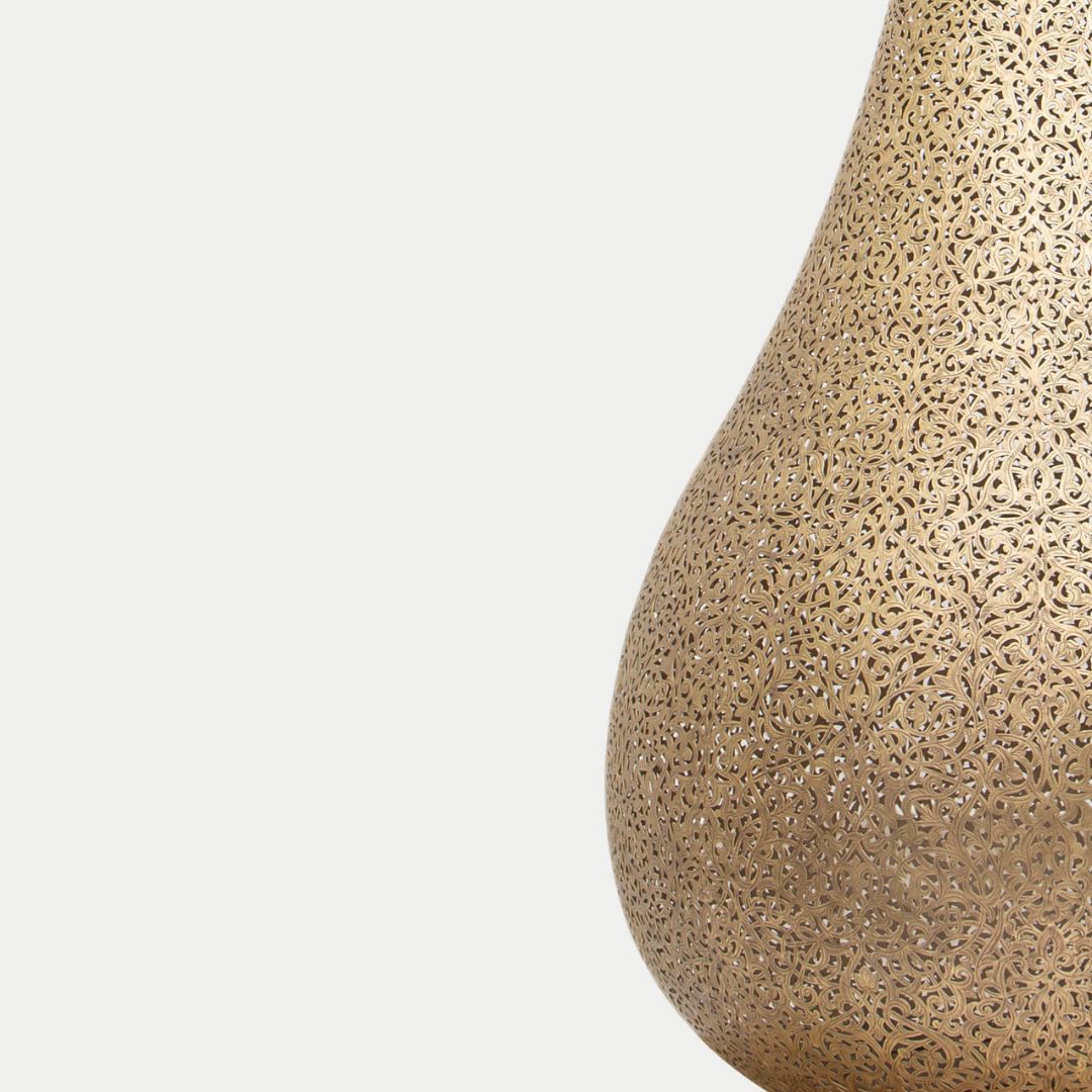 Sokar : Hand-Pierced Brass Teardrop Floor Lamp