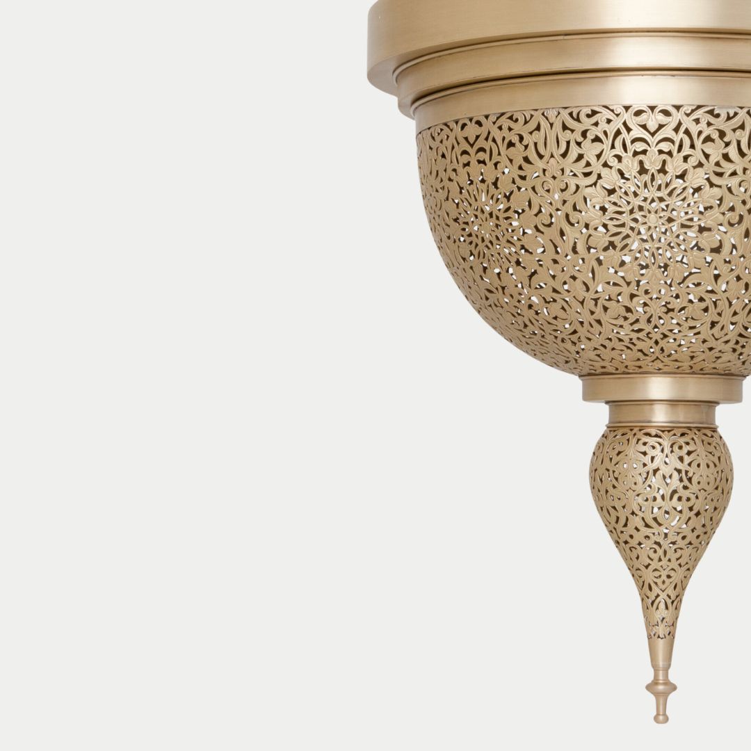 Soraya : Hand-Etched Moroccan Brass Globe Pendant