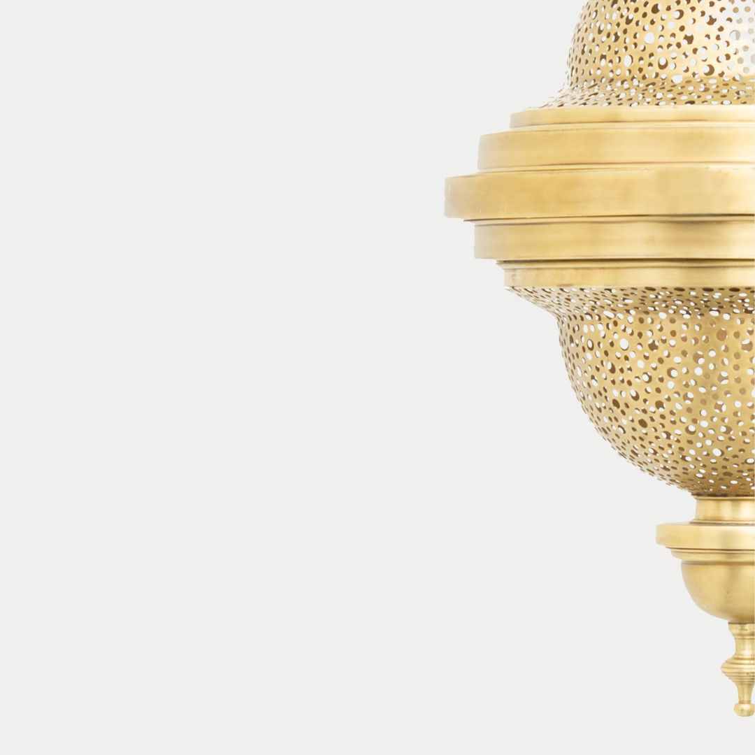 Mervat : Handcrafted Moroccan Perforated Brass Pendant Light