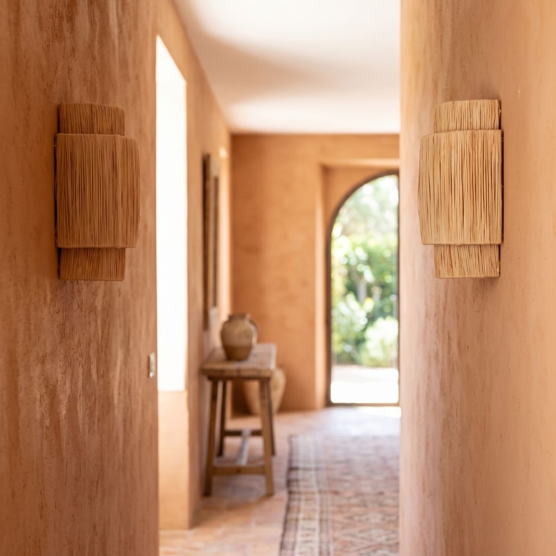 Zarafa Tiered Raffia Wall Sconce