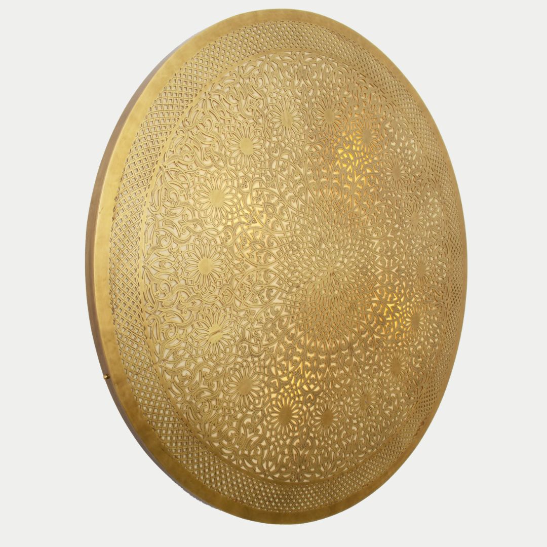 Celia : Hand-Engraved Moroccan Brass Tray
