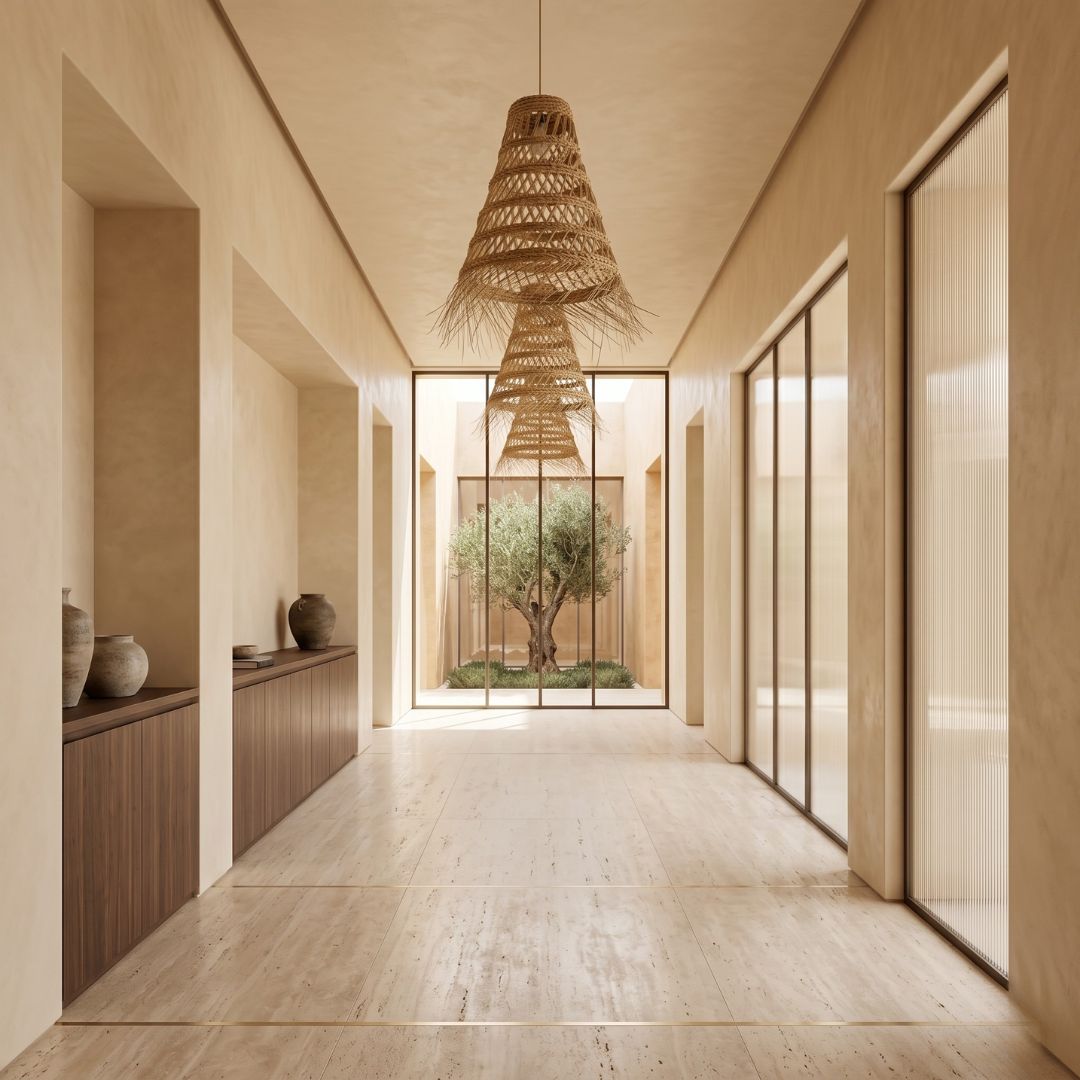 Handwoven Raffia Cone Pendant Light