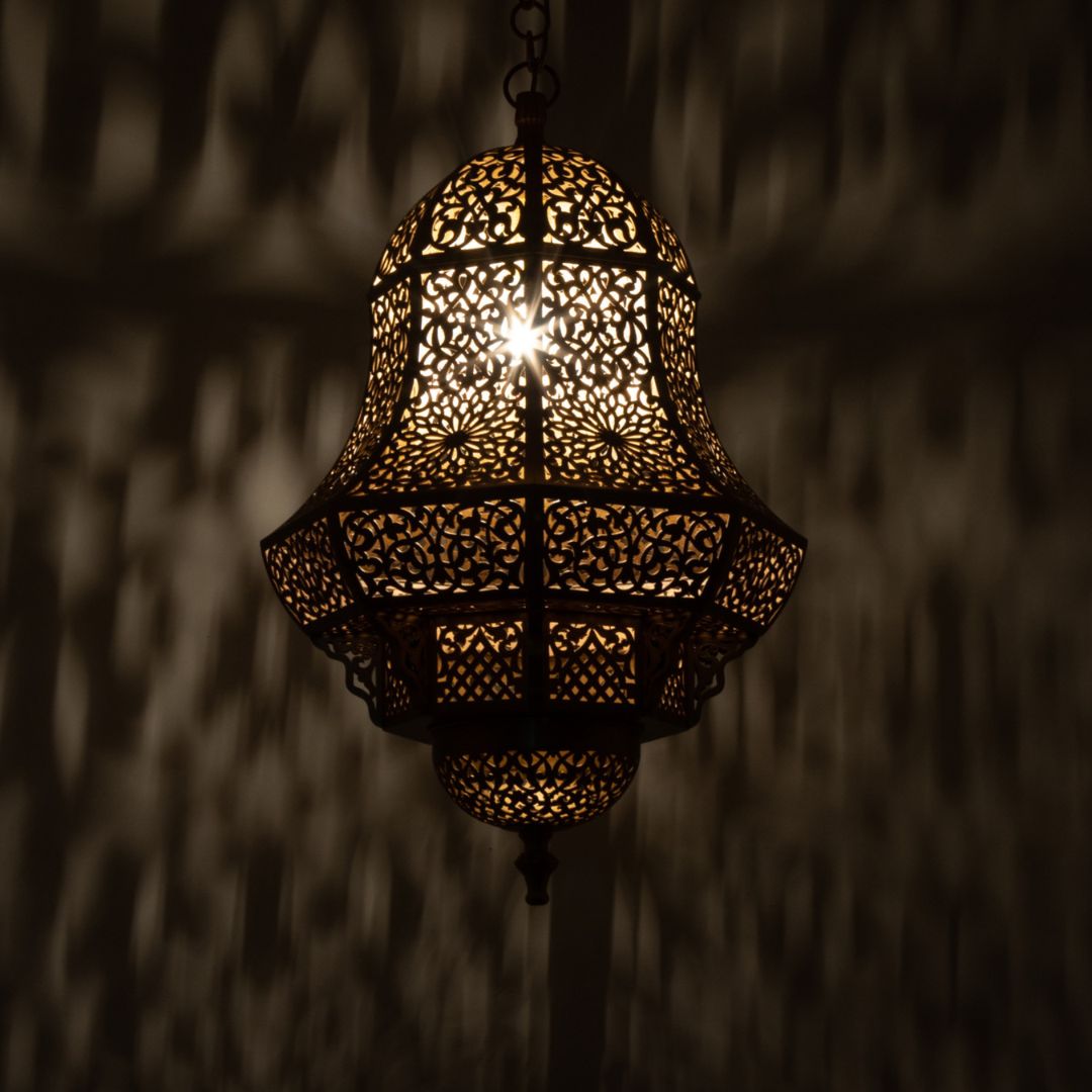 Noumidia : Hand-Etched Brass Moroccan Lantern