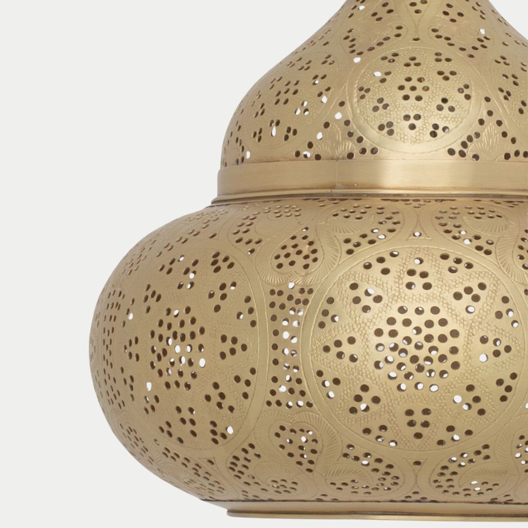 Ghadir : Authentic Hand-Etched Brass Moroccan Pendant
