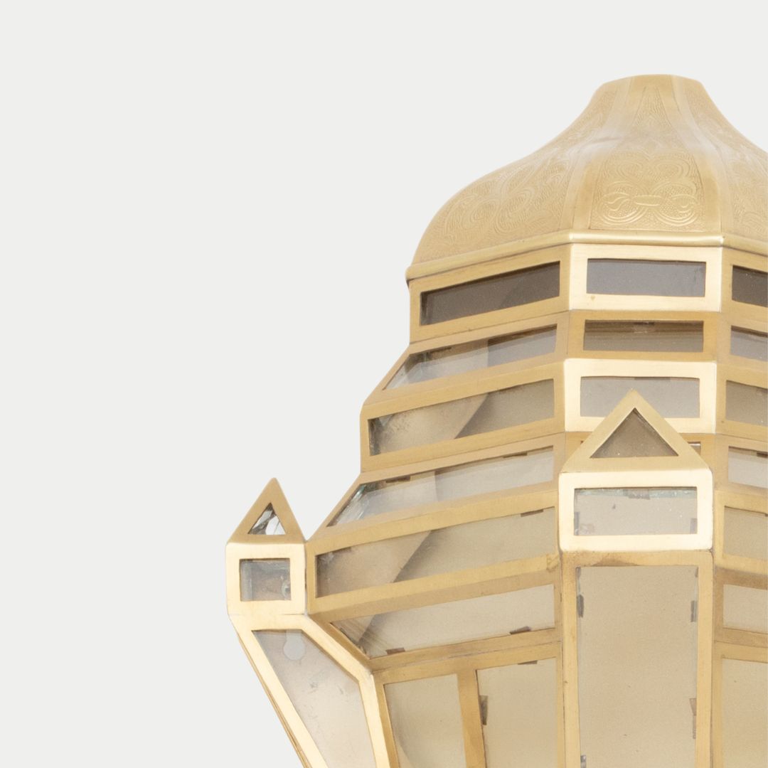 Royal Moorish Glass & Brass Wall Lantern