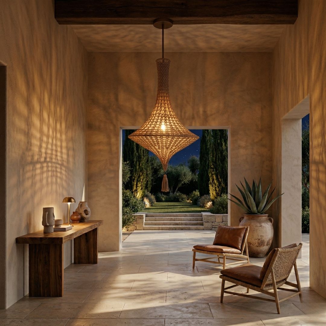 The Serene Bloom | Hand-Crocheted Pendant Light