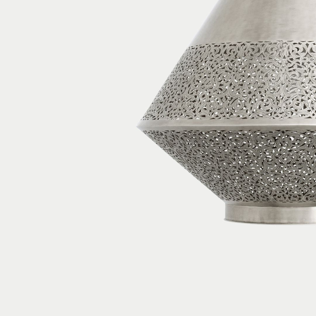 Taiba : Handcrafted Moroccan Pierced Brass Pendant Light