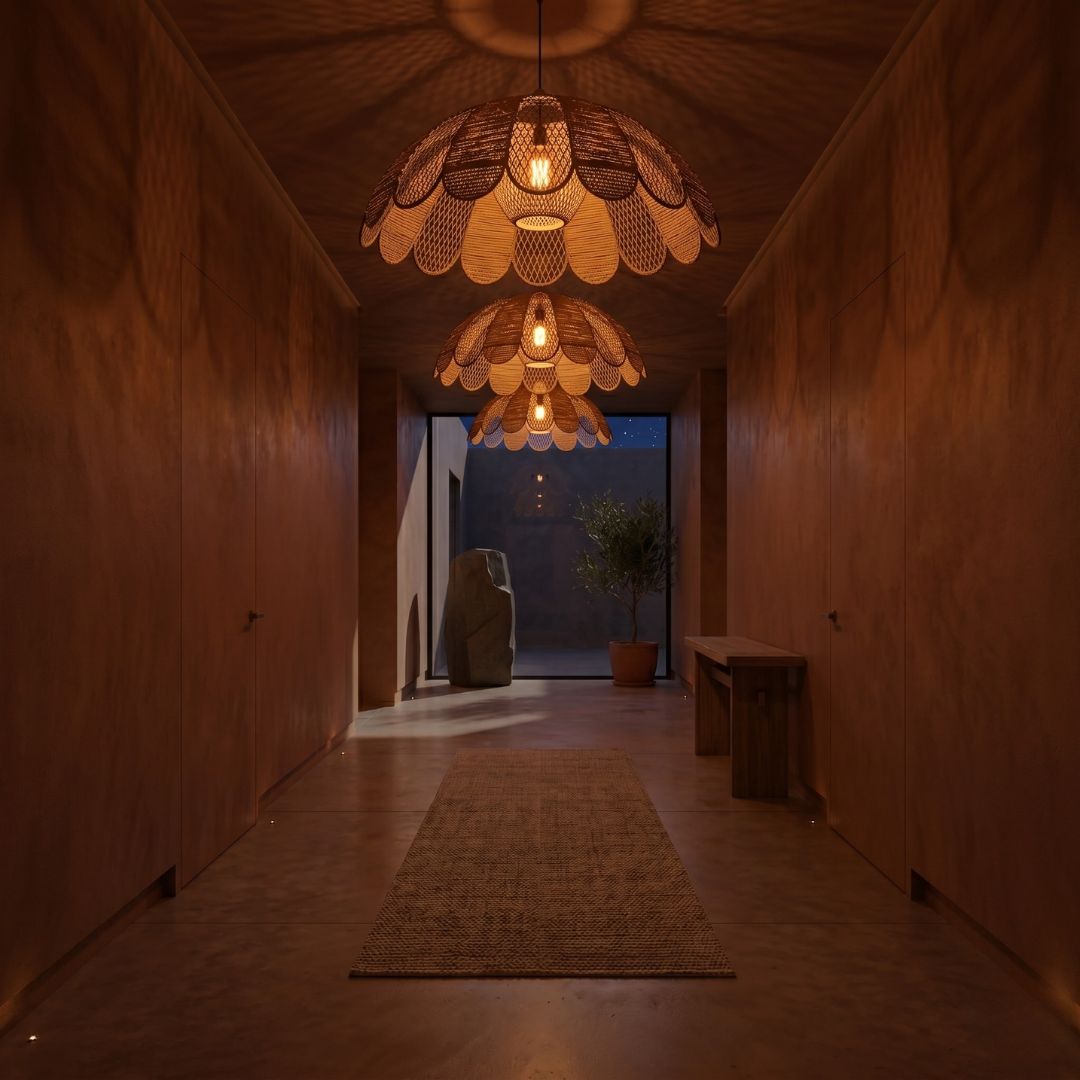 Merzouga Scalloped Raffia Pendant Light