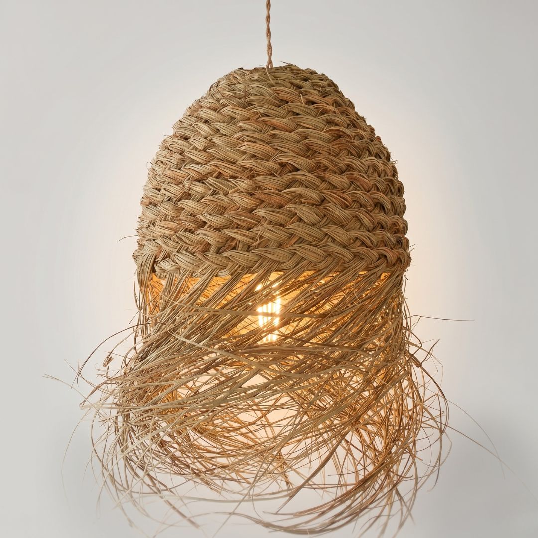 Artisanal Woven Jute Lantern Pendant