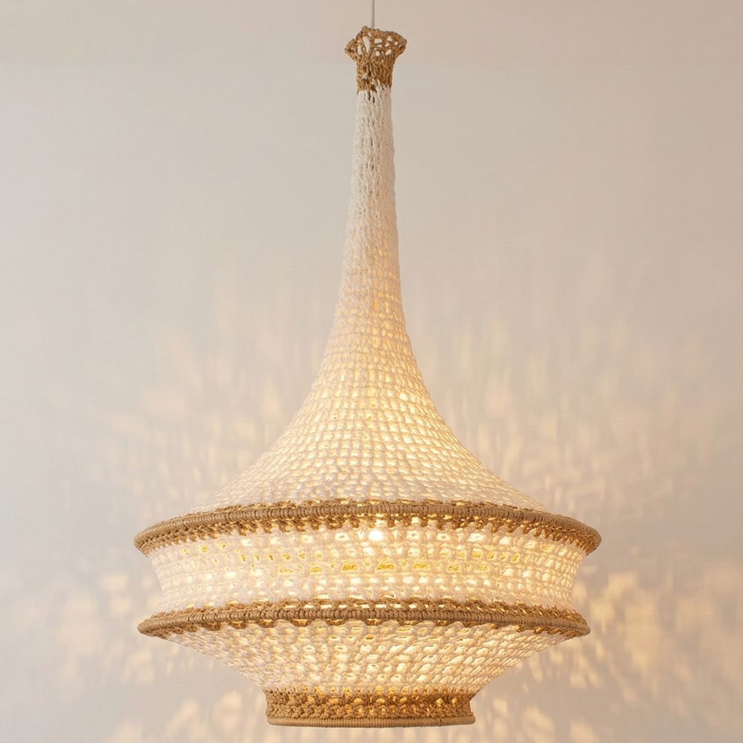 Hand-Woven Berber Crochet Pendant Light