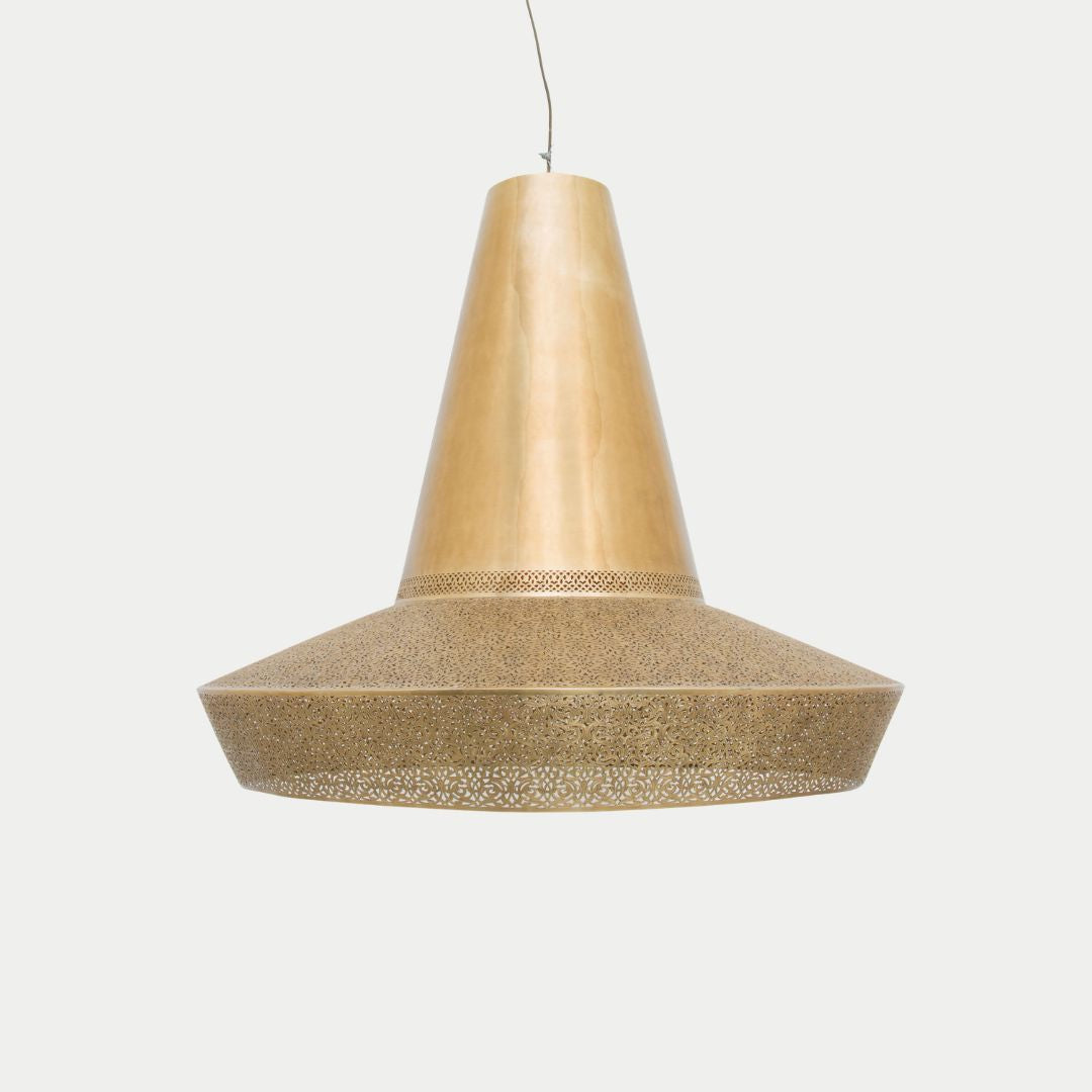 Jawhara : Hand-Etched Brass Pendant Light