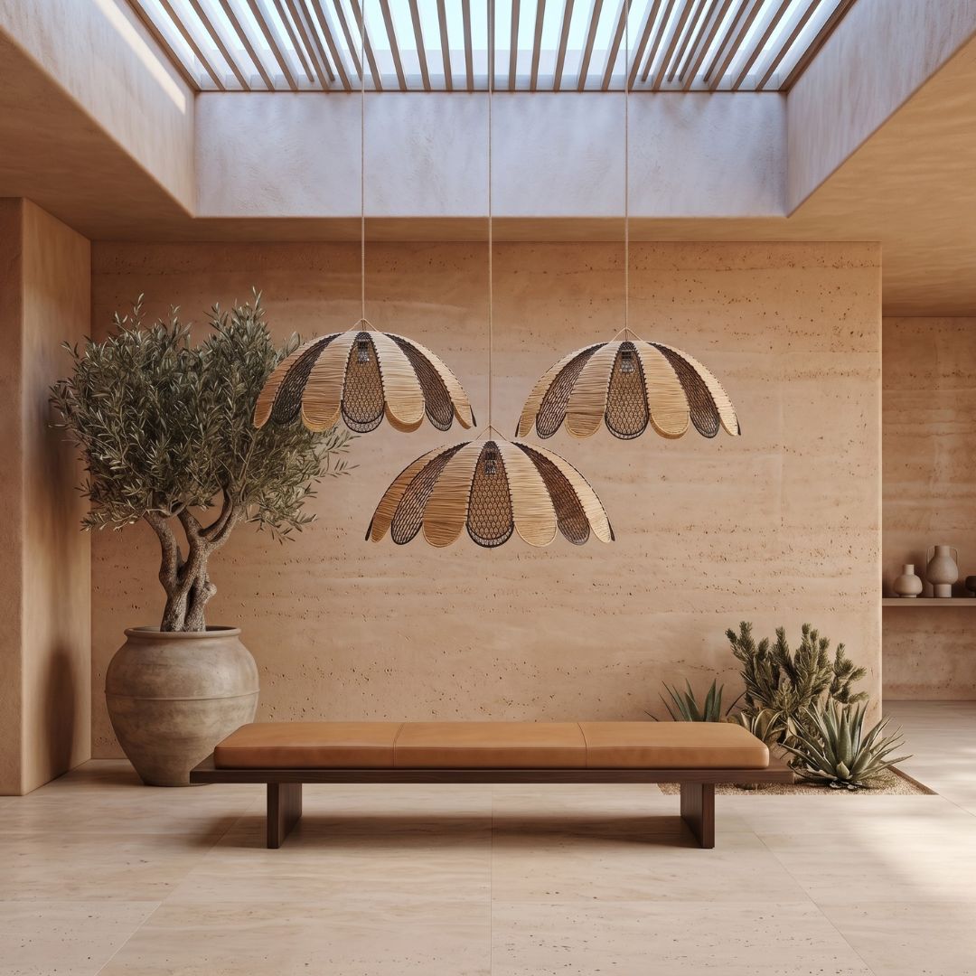 Merzouga Scalloped Raffia Pendant Light