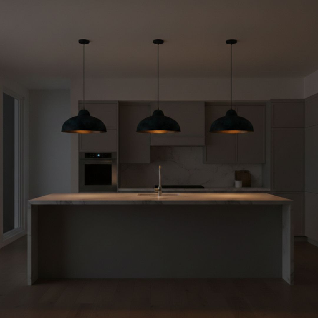 Alba : Dark Blue Patina Copper Light