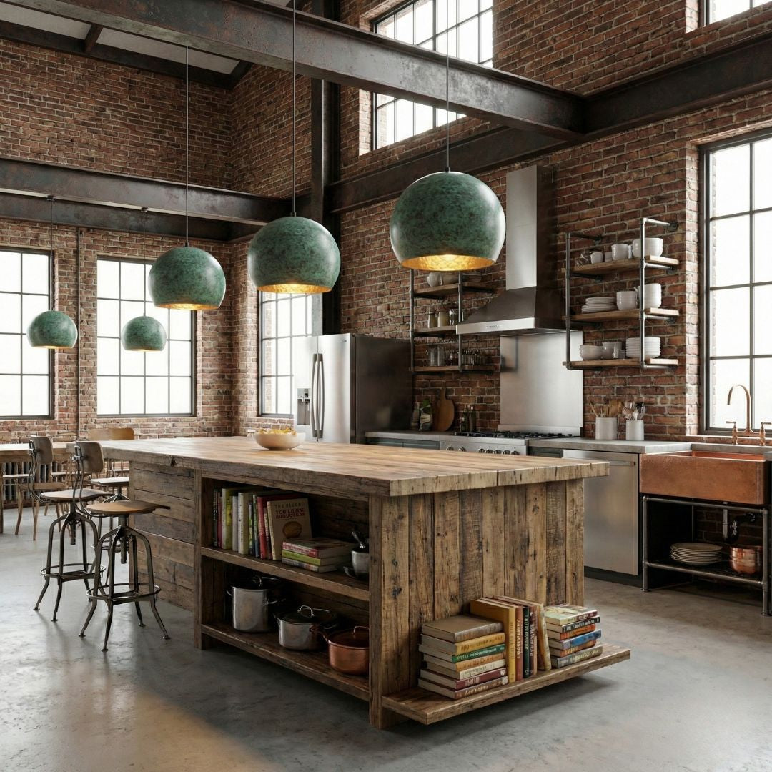 Anaruz : Sphere Patina Copper Pendant Light