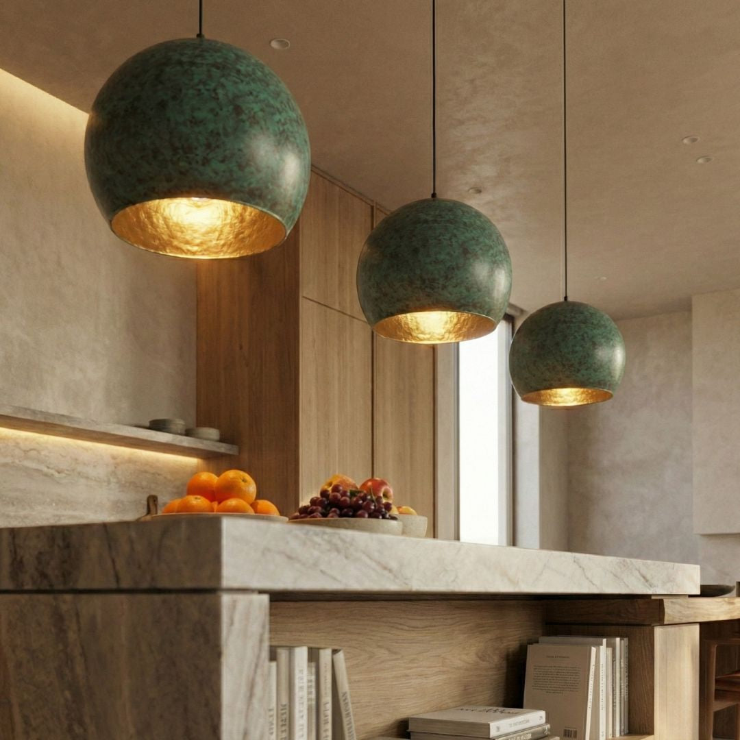 Anaruz : Sphere Patina Copper Pendant Light