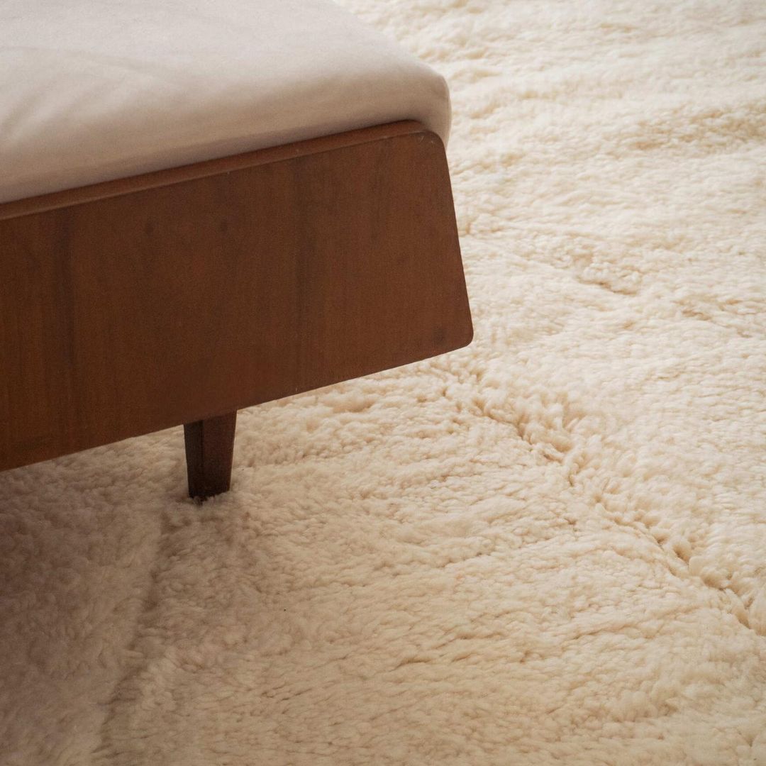 Anzar - Handmade Moroccan Berber Beni Ourain : 1.5x2.5 ft | 45x75 cm - 100 % Moroccan Wool