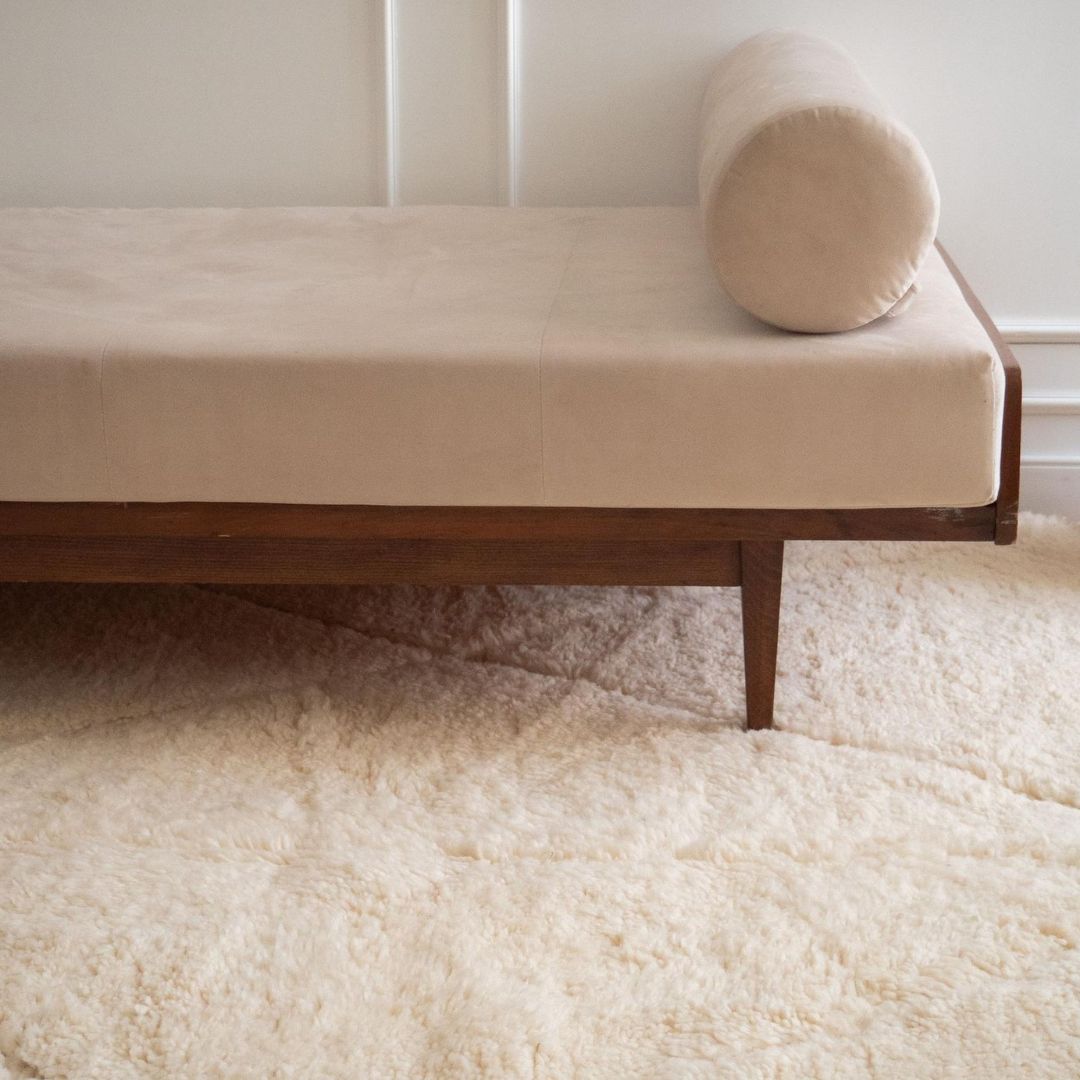 Anzar - Handmade Moroccan Berber Beni Ourain : 1.5x2.5 ft | 45x75 cm - 100 % Moroccan Wool