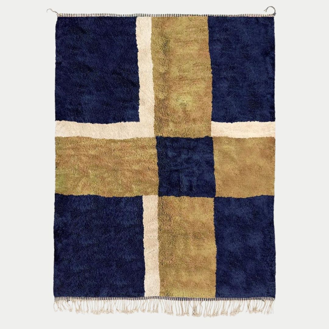 Arwatil - Handmade Moroccan Berber beni mrirt Rug - 6x9 ft | 180x270 cm - 100% Moroccan wool