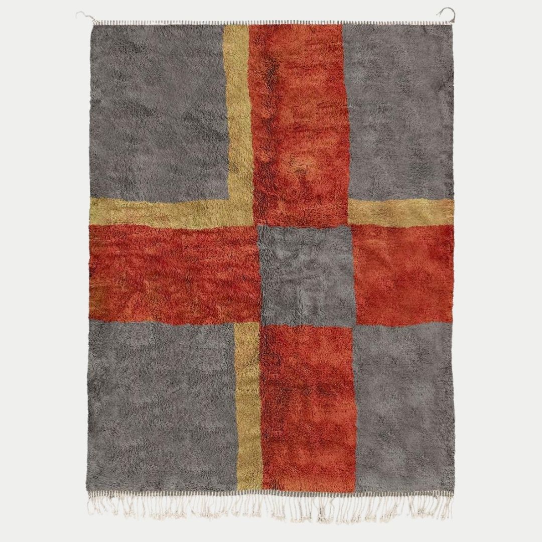 Arwatil - Handmade Moroccan Berber beni mrirt Rug - 6x9 ft | 180x270 cm - 100% Moroccan wool